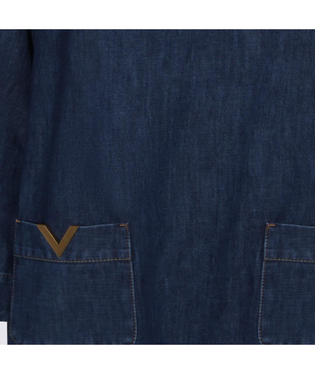 VALENTINO Синее хлопковое повседневное платье, фото 1