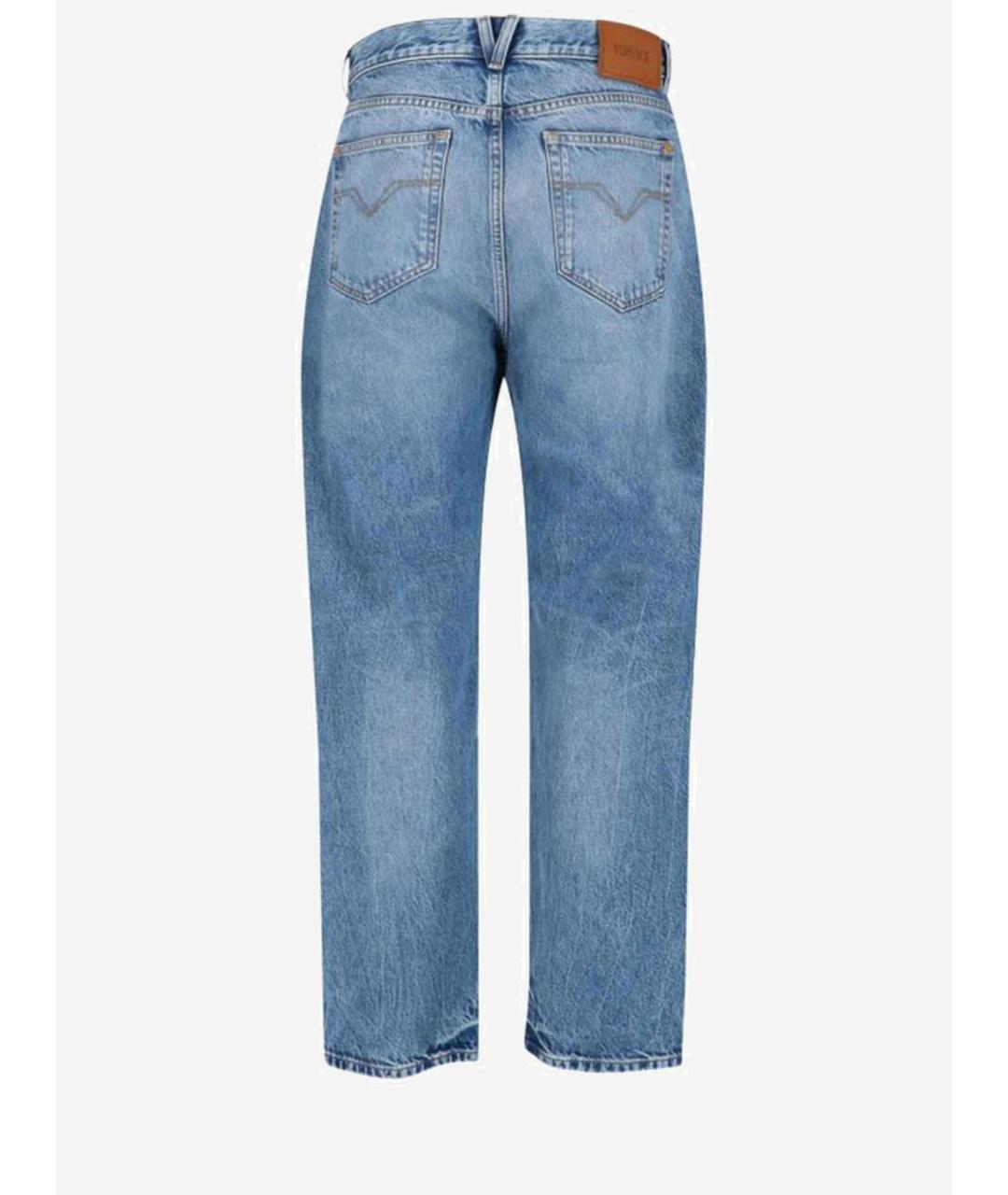 VERSACE Синие хлопковые прямые джинсы, фото 2