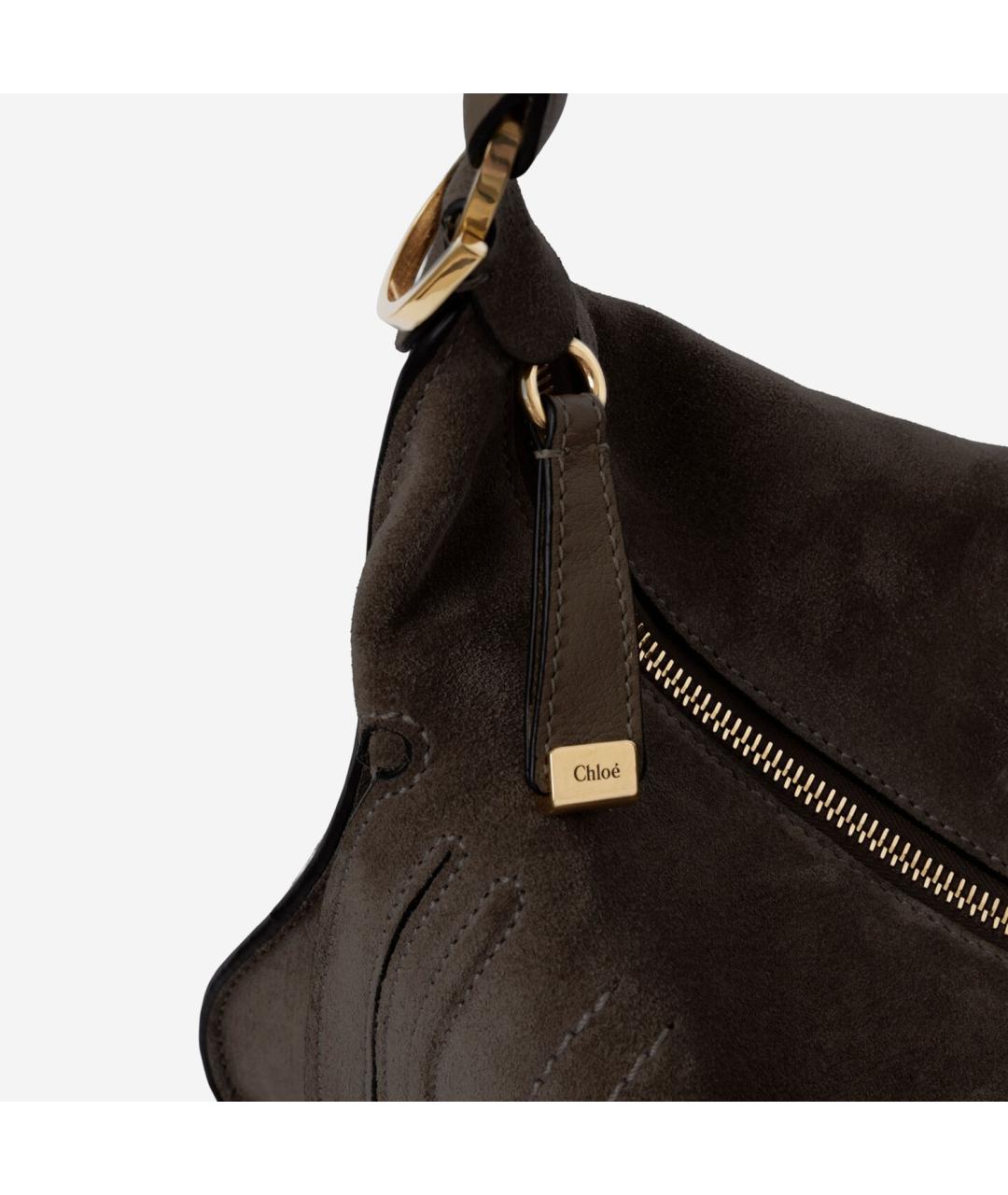 CHLOE Коричневая кожаная сумка через плечо, фото 4