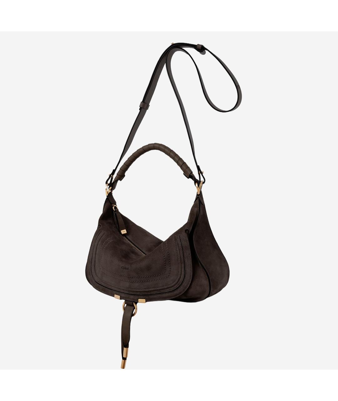 CHLOE Коричневая кожаная сумка через плечо, фото 2