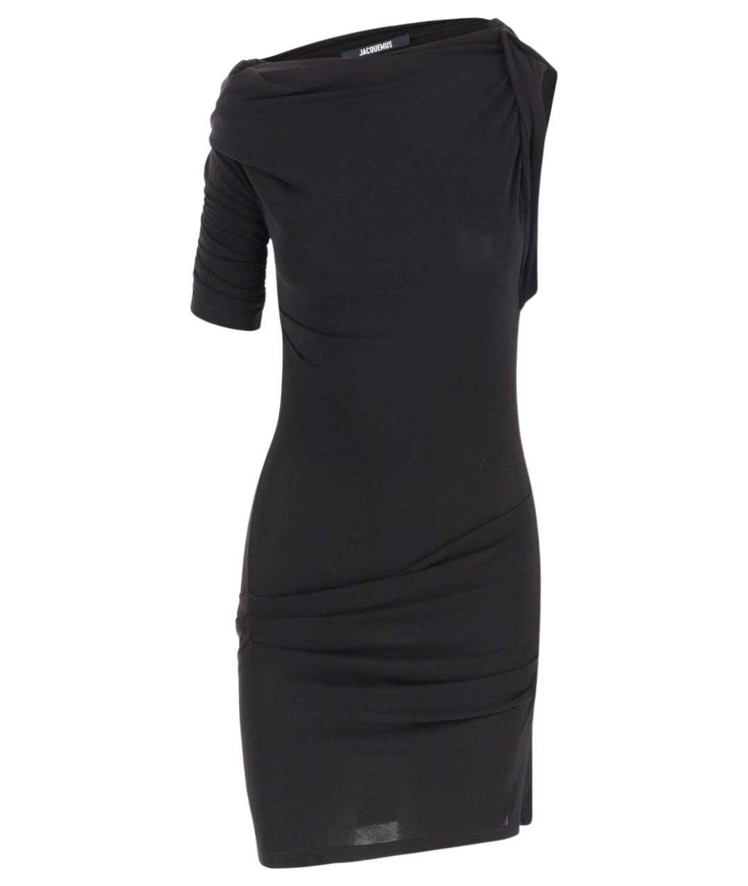 JACQUEMUS Черное вискозное коктейльное платье, фото 1