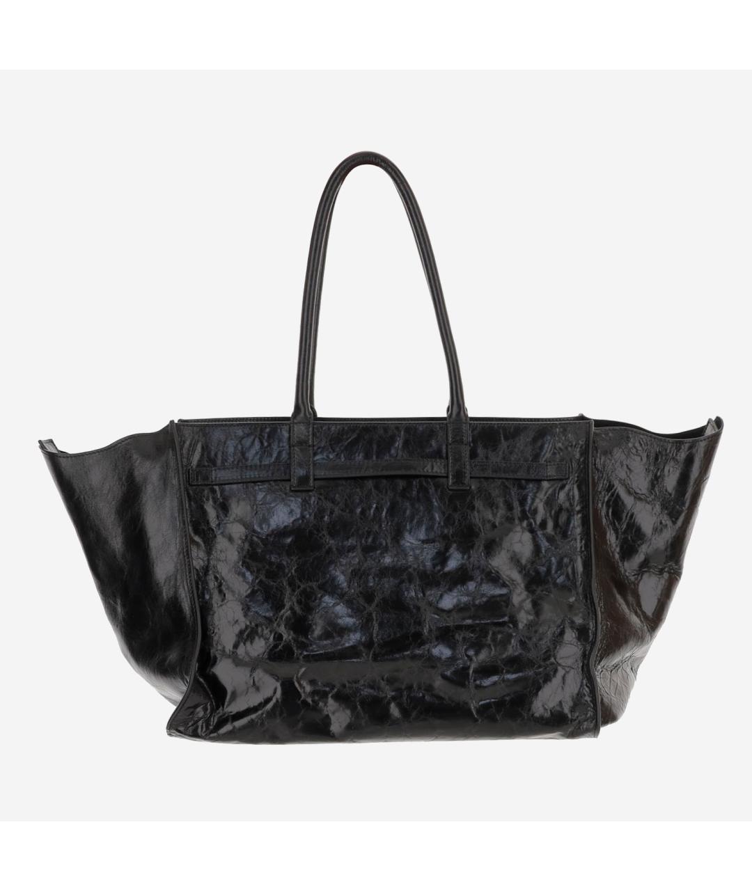 BENEDETTA BRUZZICHES Черная кожаная сумка тоут, фото 3