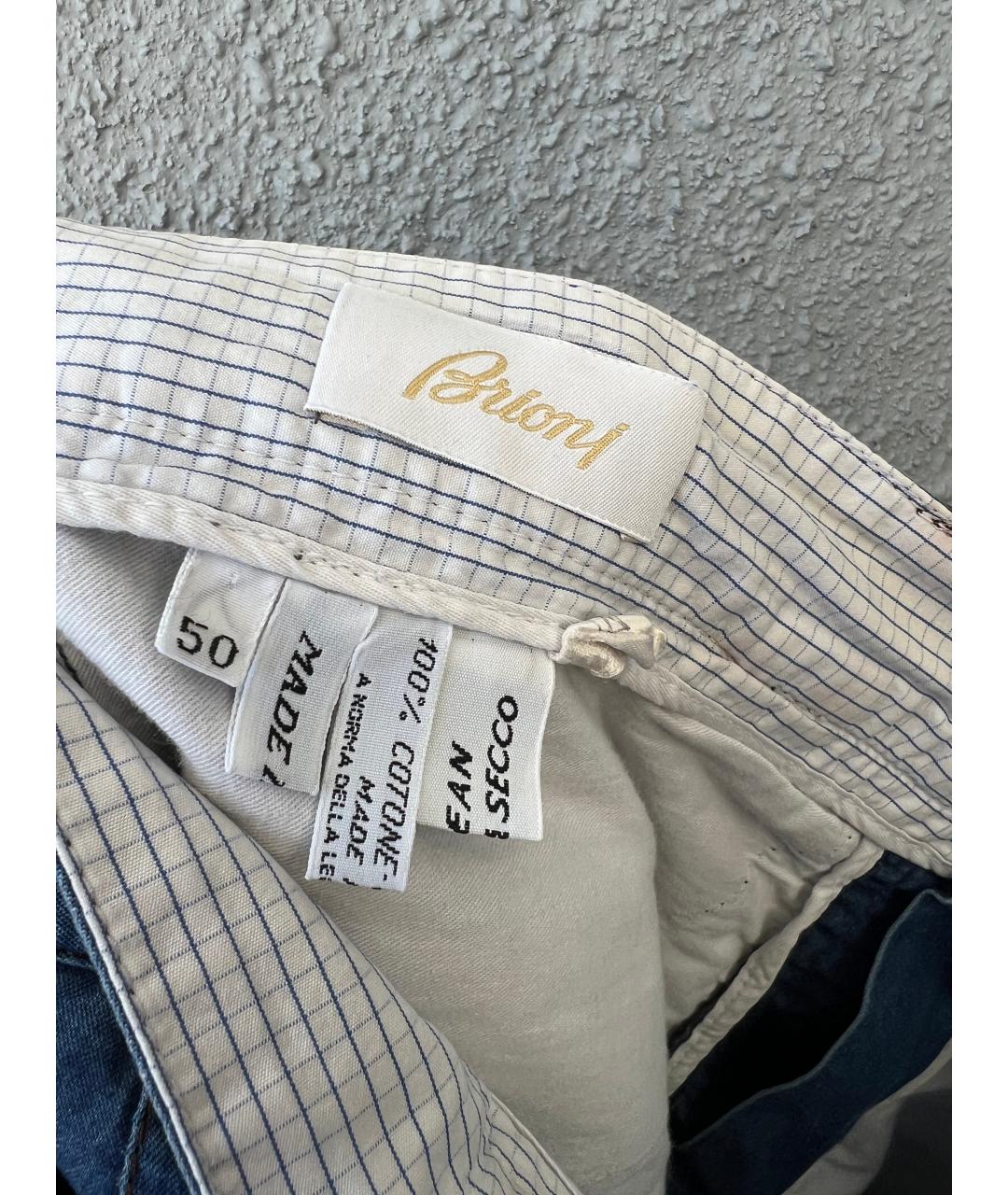 BRIONI Синие хлопковые прямые джинсы, фото 7