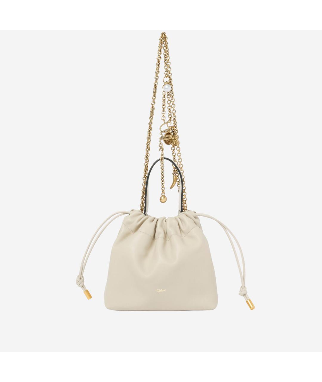 CHLOE Белая кожаная сумка через плечо, фото 5