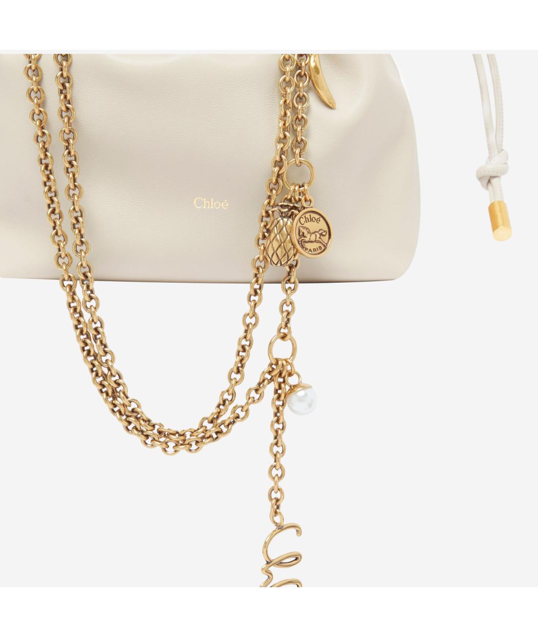 CHLOE Белая кожаная сумка через плечо, фото 4