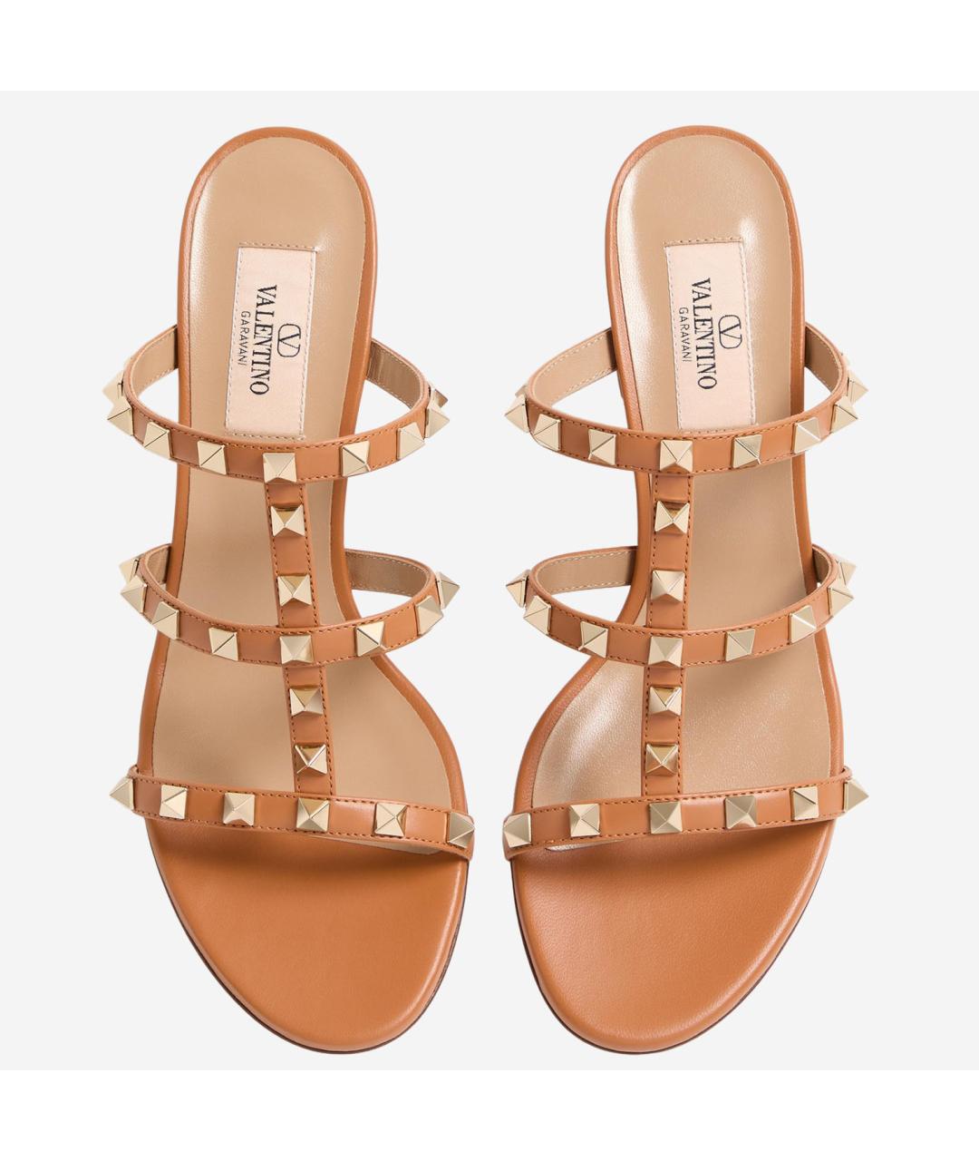 VALENTINO Коричневые кожаные босоножки, фото 2