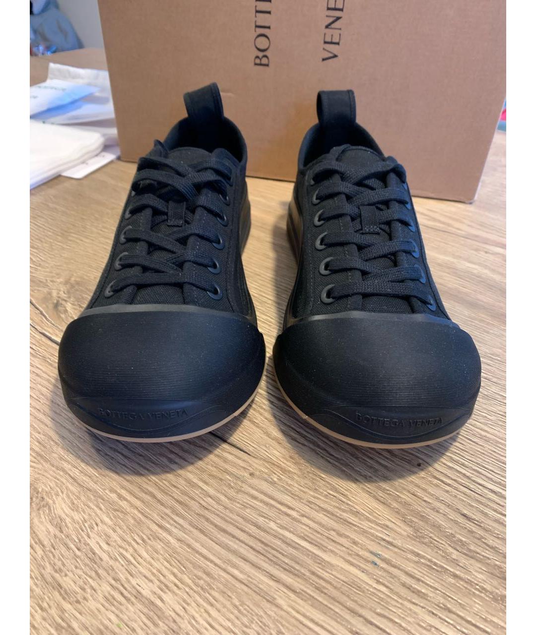 BOTTEGA VENETA Черные текстильные низкие кроссовки / кеды, фото 7