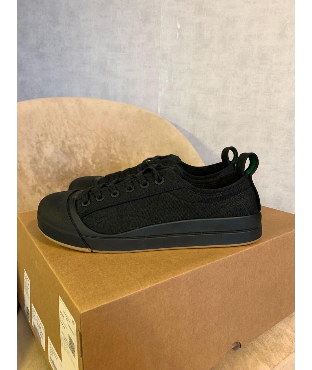 BOTTEGA VENETA Черные текстильные низкие кроссовки / кеды, фото 8
