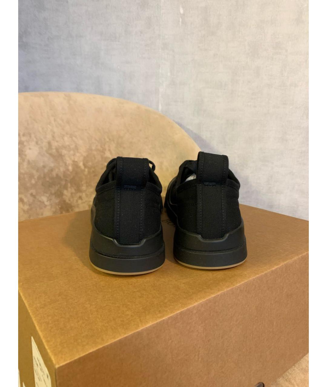 BOTTEGA VENETA Черные текстильные низкие кроссовки / кеды, фото 6