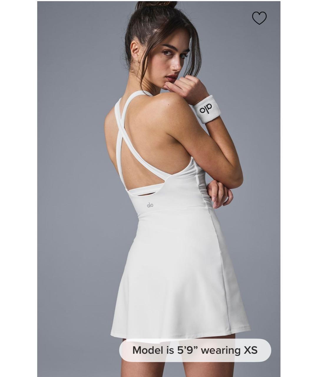 ALO YOGA Белое полиэстеровое платье, фото 5