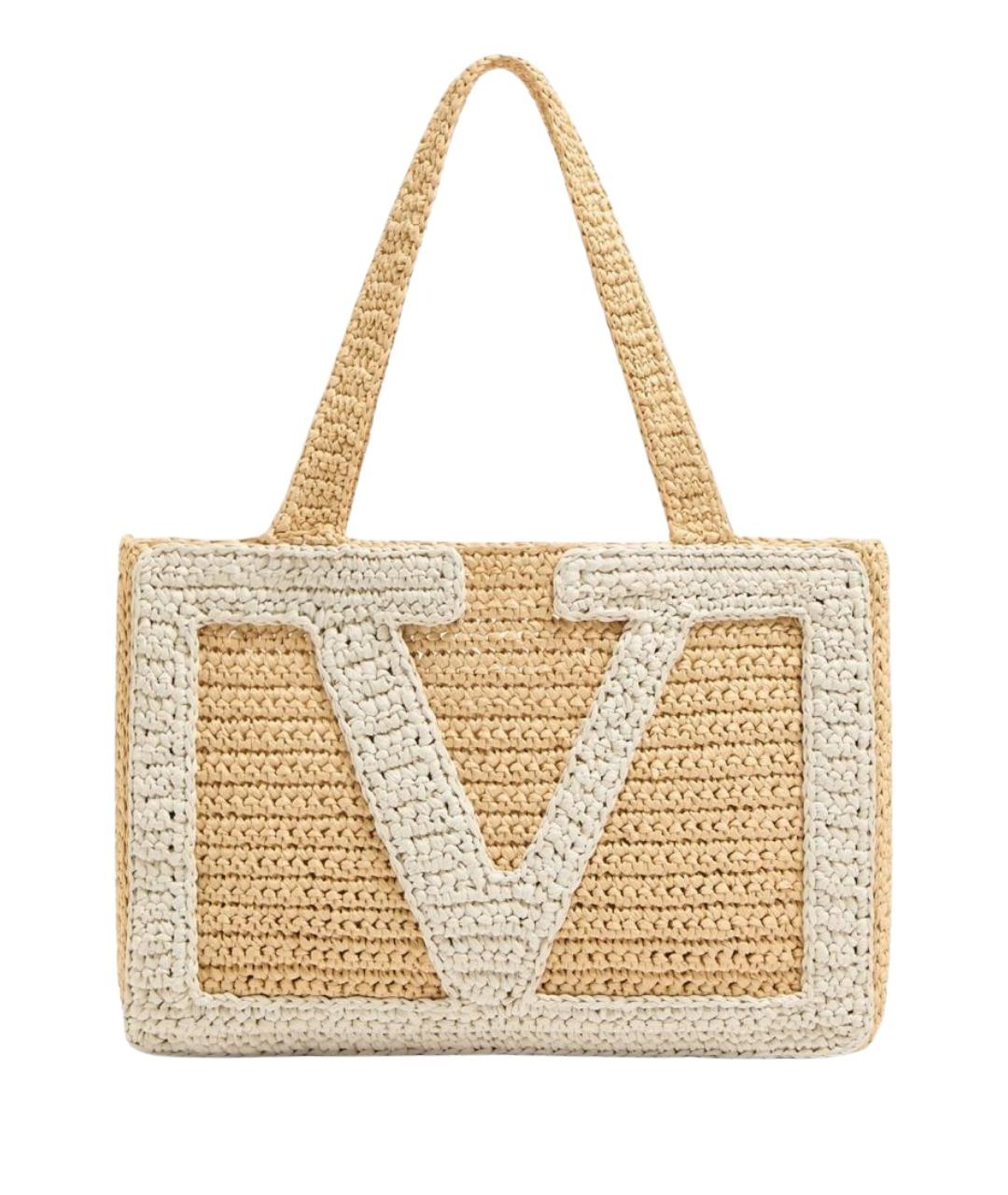 VALENTINO Бежевая сумка тоут, фото 1