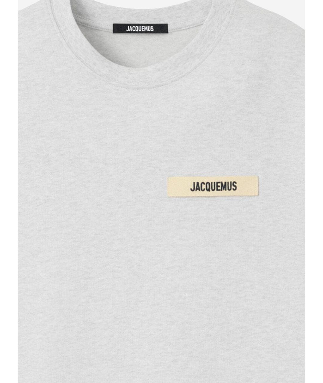 JACQUEMUS Серая хлопковая футболка, фото 3