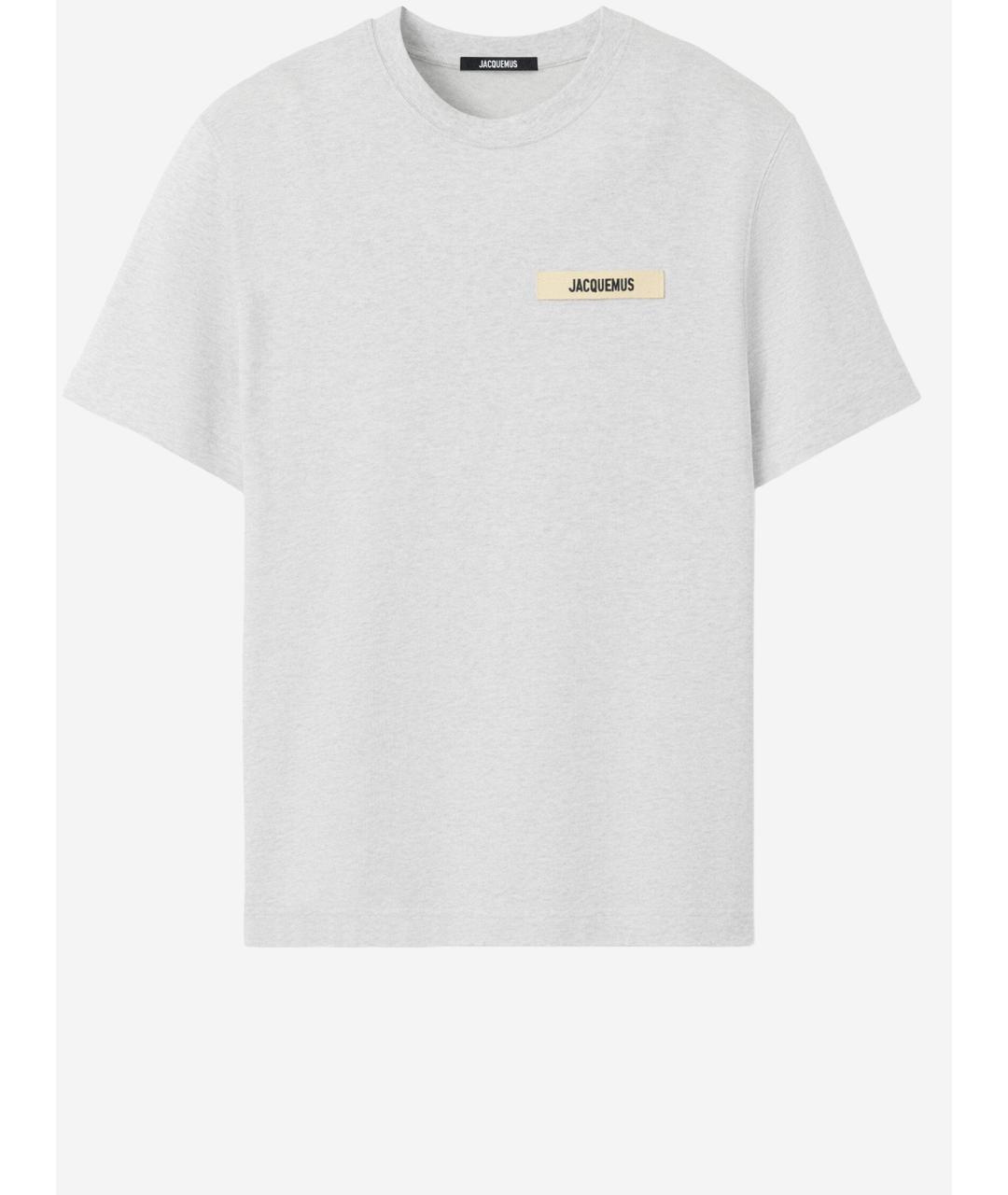 JACQUEMUS Серая хлопковая футболка, фото 4