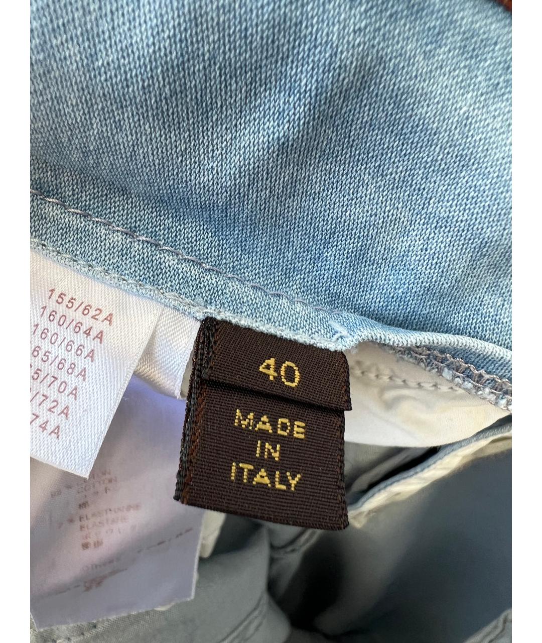 LOUIS VUITTON Голубые хлопковые джинсы слим, фото 4