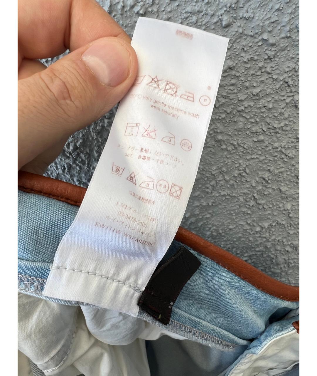 LOUIS VUITTON Голубые хлопковые джинсы слим, фото 7