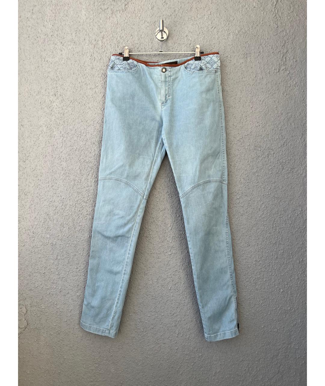 LOUIS VUITTON Голубые хлопковые джинсы слим, фото 8
