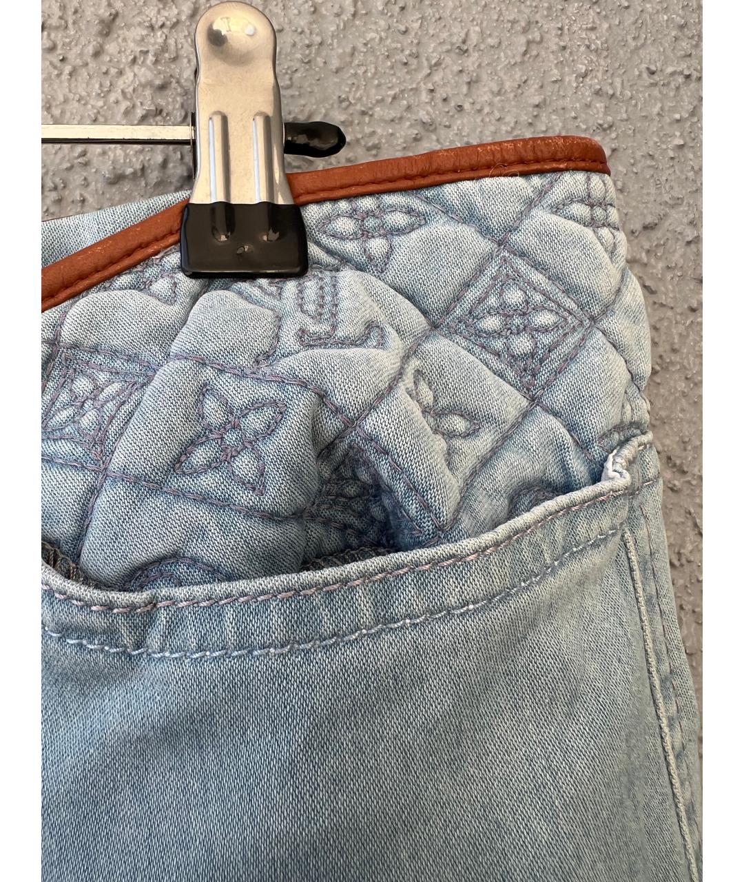 LOUIS VUITTON Голубые хлопковые джинсы слим, фото 6