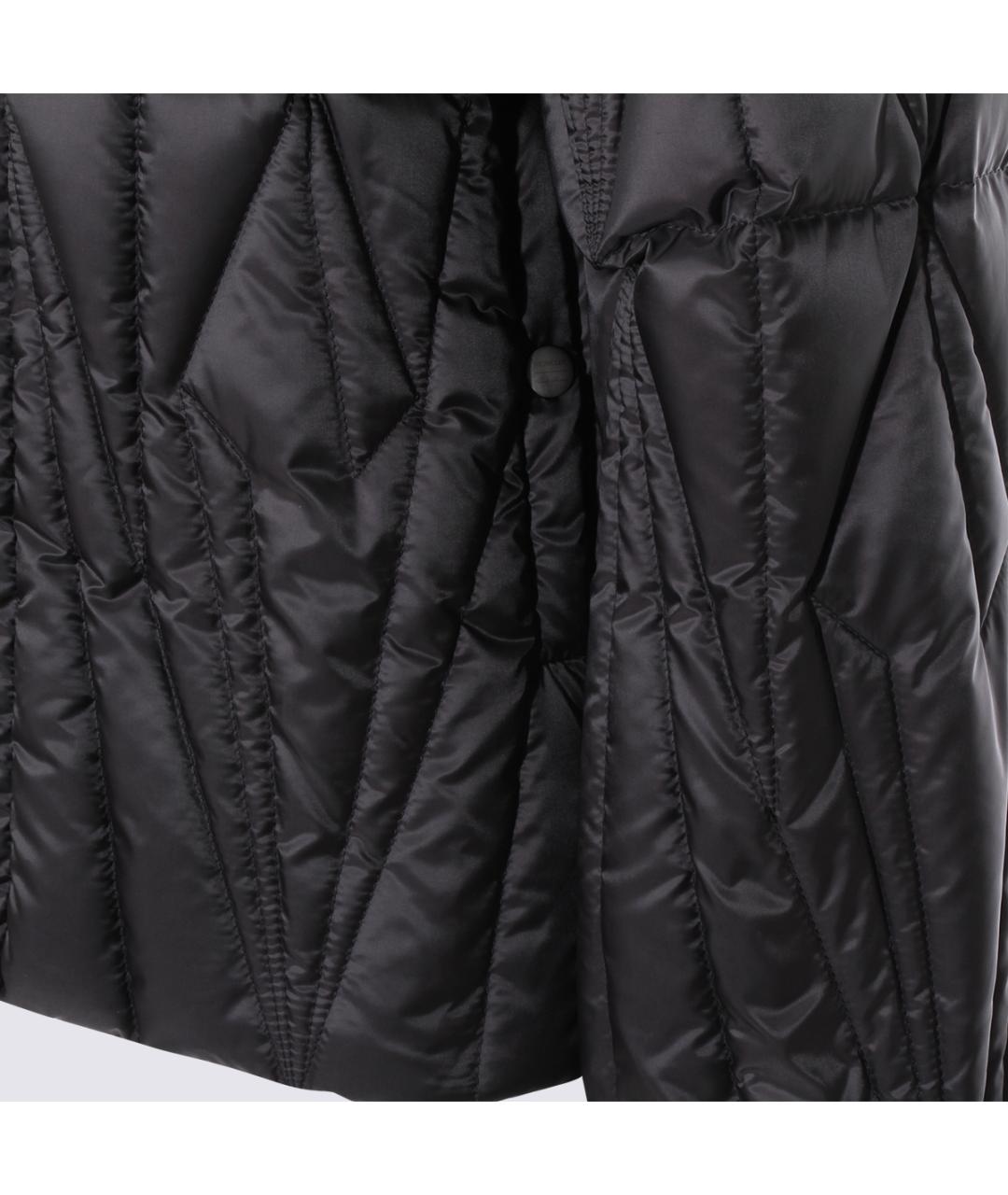 MONCLER Черный полиэстеровый пуховик, фото 4