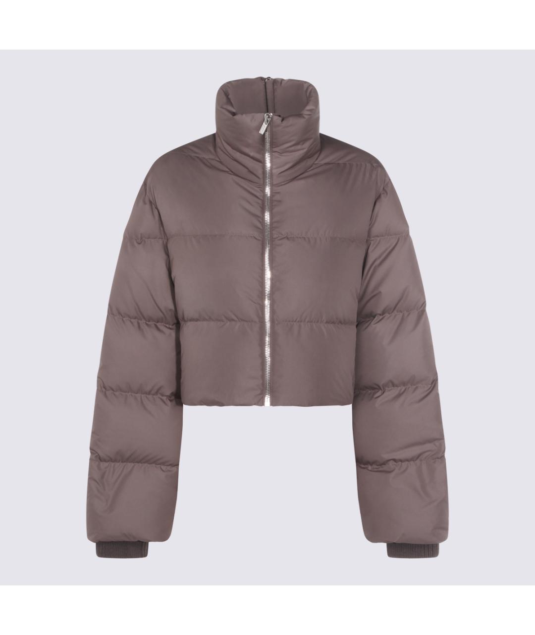 MONCLER Серый полиэстеровый пуховик, фото 5