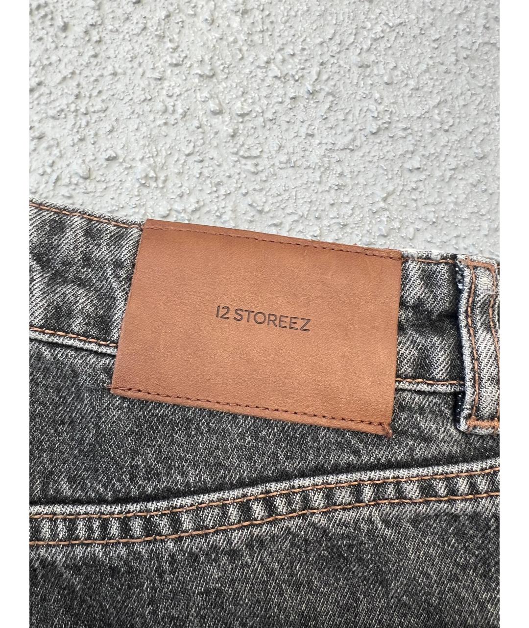 12 STOREEZ Серые хлопковые прямые джинсы, фото 5