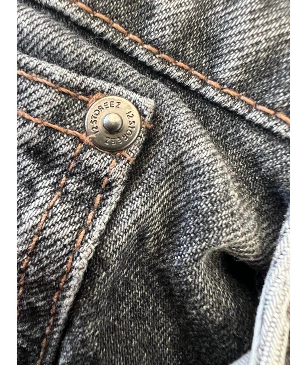 12 STOREEZ Серые хлопковые прямые джинсы, фото 4