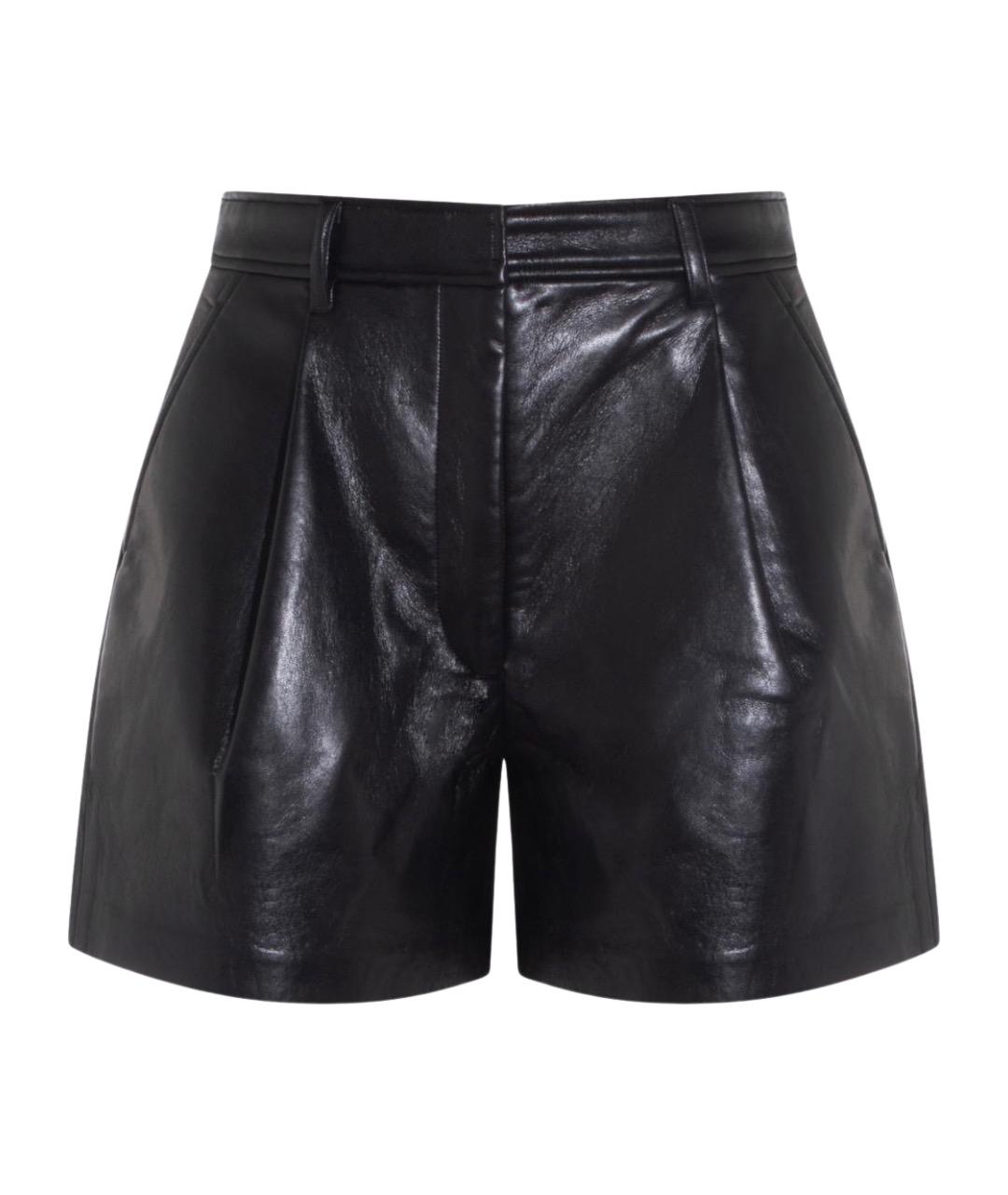 ANINE BING Черные кожаные шорты, фото 1
