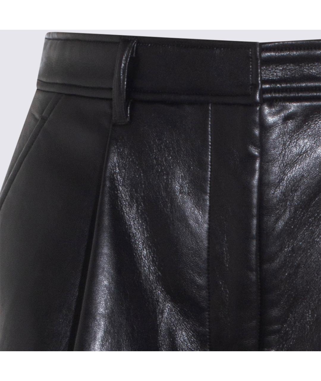 ANINE BING Черные кожаные шорты, фото 3