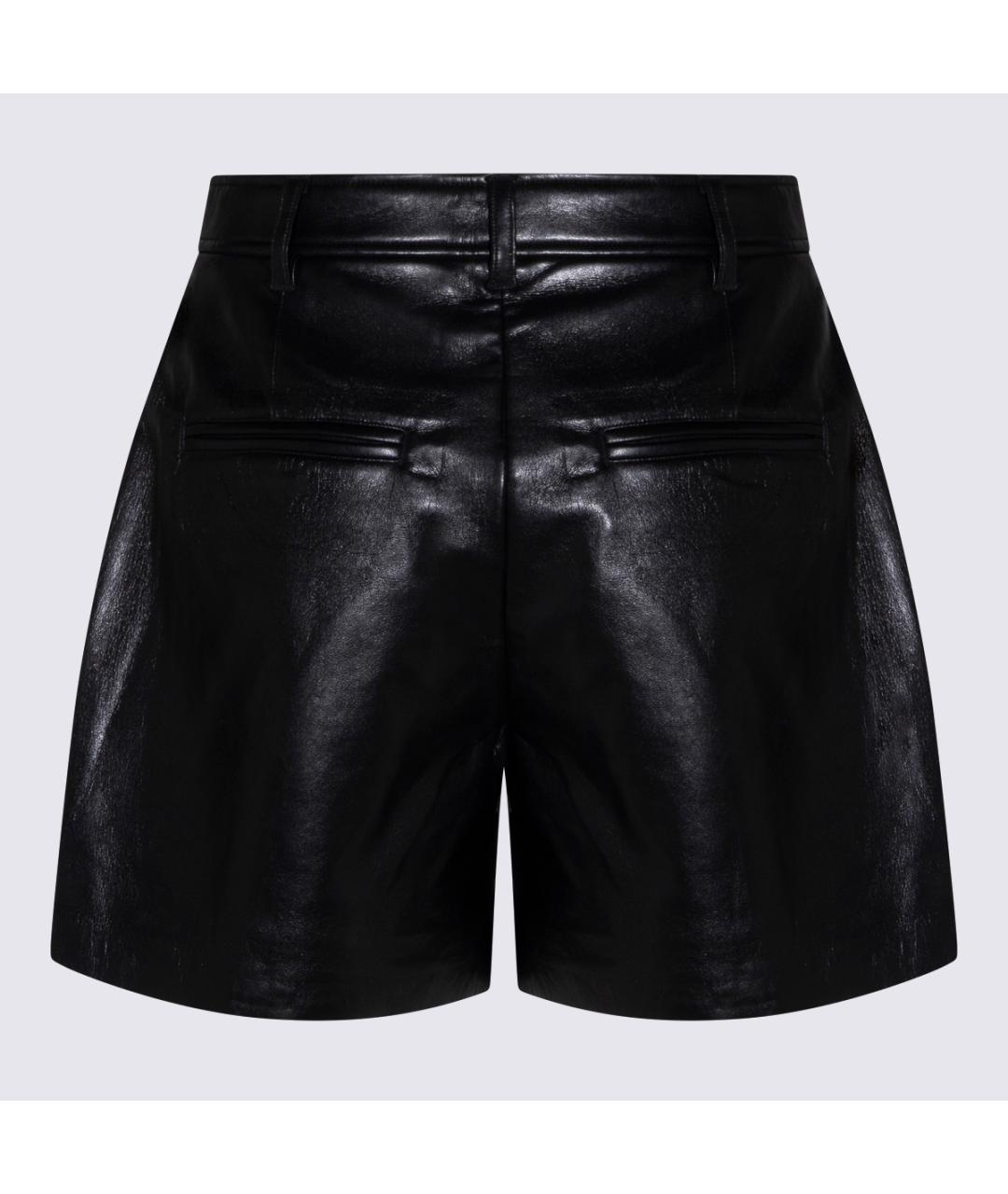 ANINE BING Черные кожаные шорты, фото 2