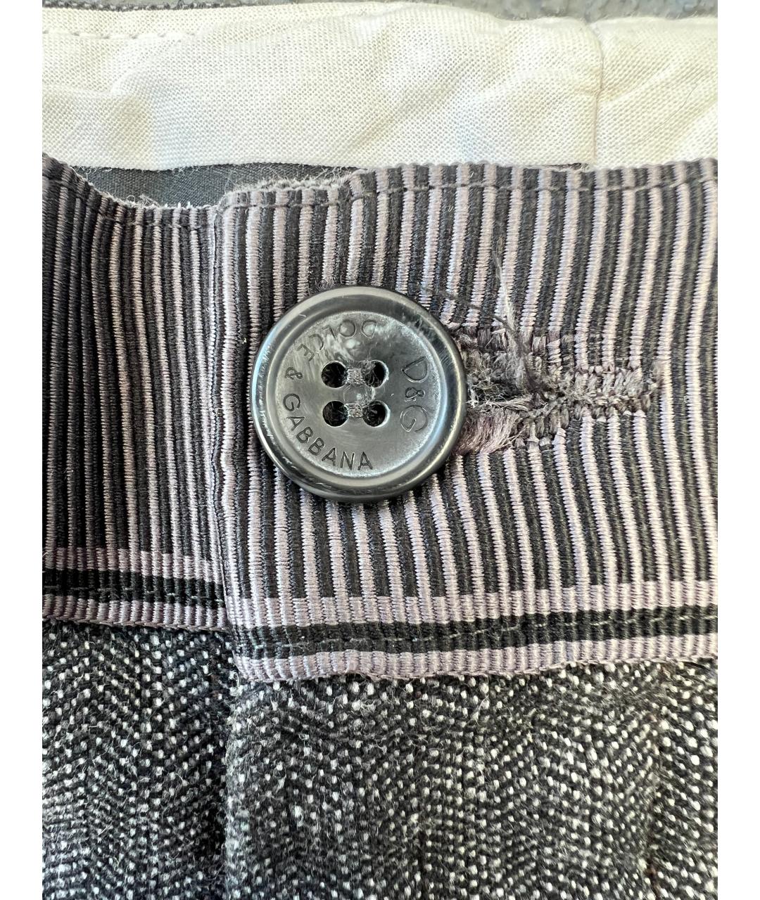 DOLCE&GABBANA Серые хлопковые повседневные брюки, фото 2