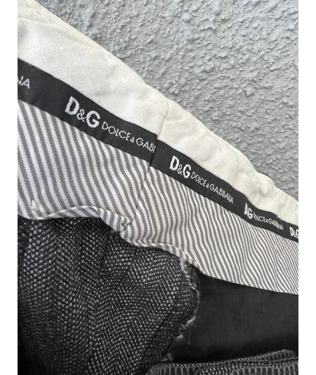 DOLCE&GABBANA Серые хлопковые повседневные брюки, фото 3