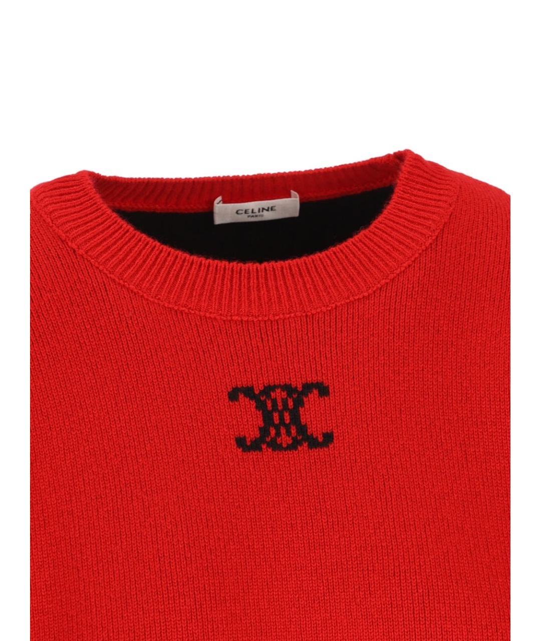 CELINE Красный кашемировый джемпер / свитер, фото 3