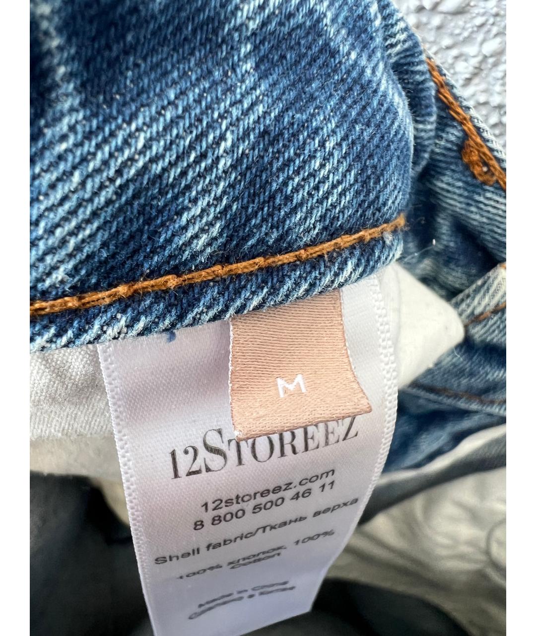 12 STOREEZ Голубые хлопковые прямые джинсы, фото 5