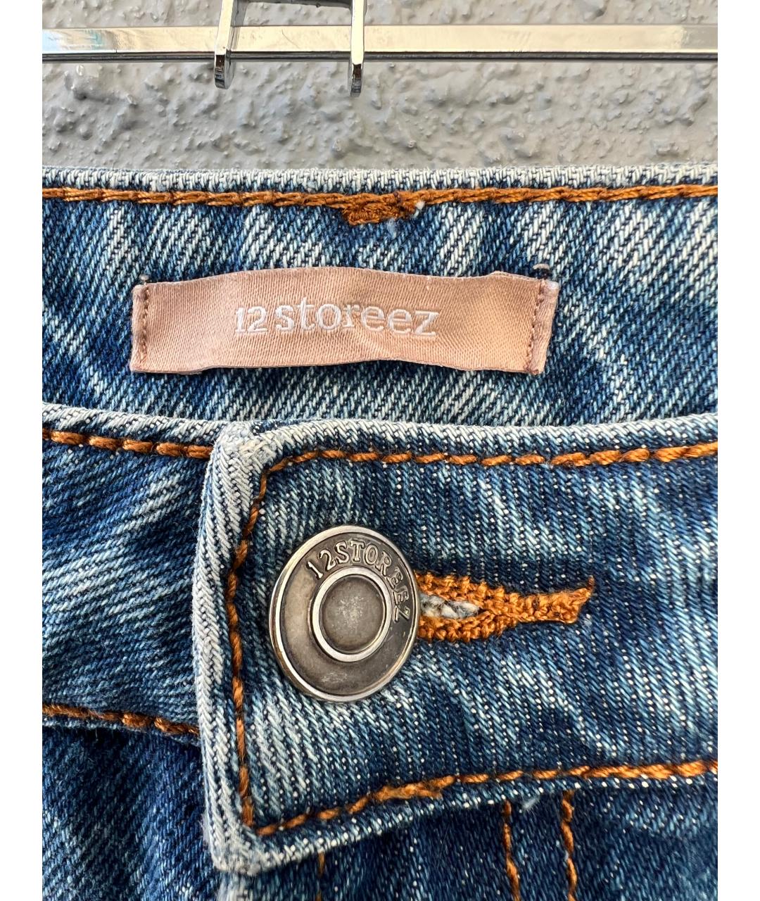 12 STOREEZ Голубые хлопковые прямые джинсы, фото 3