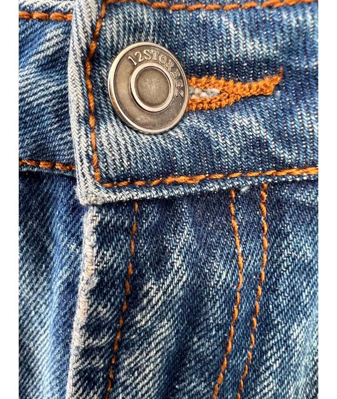 12 STOREEZ Голубые хлопковые прямые джинсы, фото 4