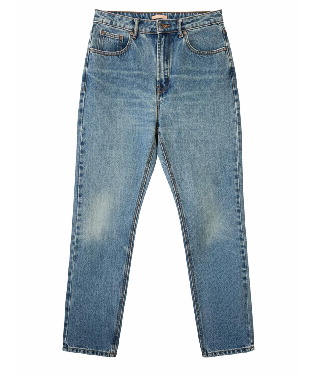 12 STOREEZ Голубые хлопковые прямые джинсы, фото 1