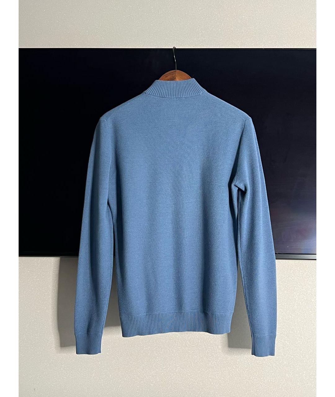 LORO PIANA Голубой хлопковый джемпер / свитер, фото 2