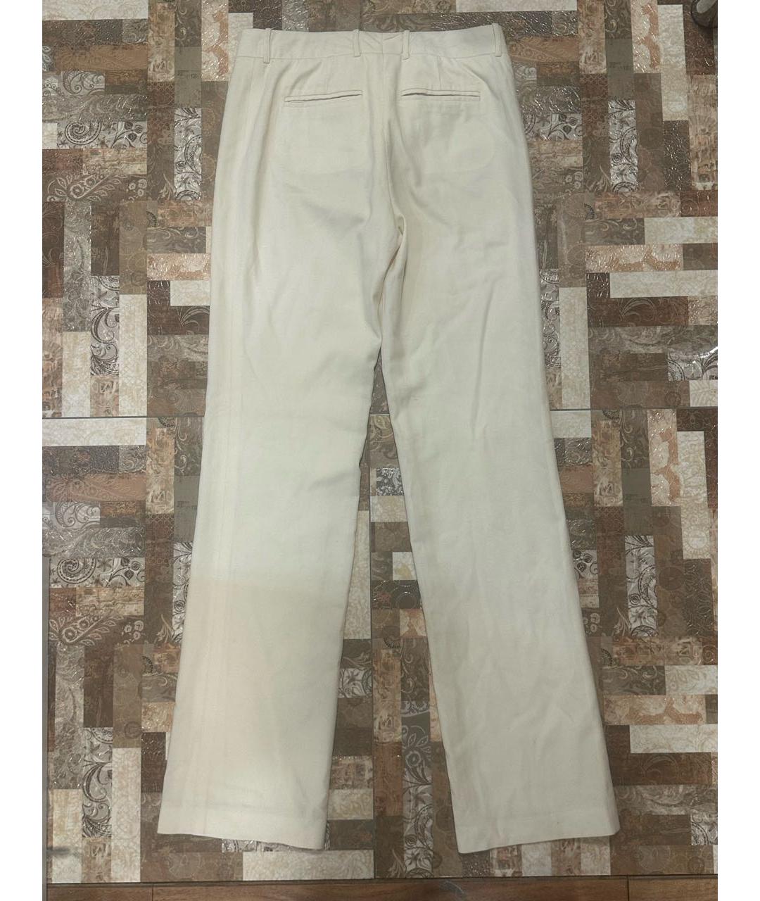 CELINE Бежевые хлопковые прямые брюки, фото 2