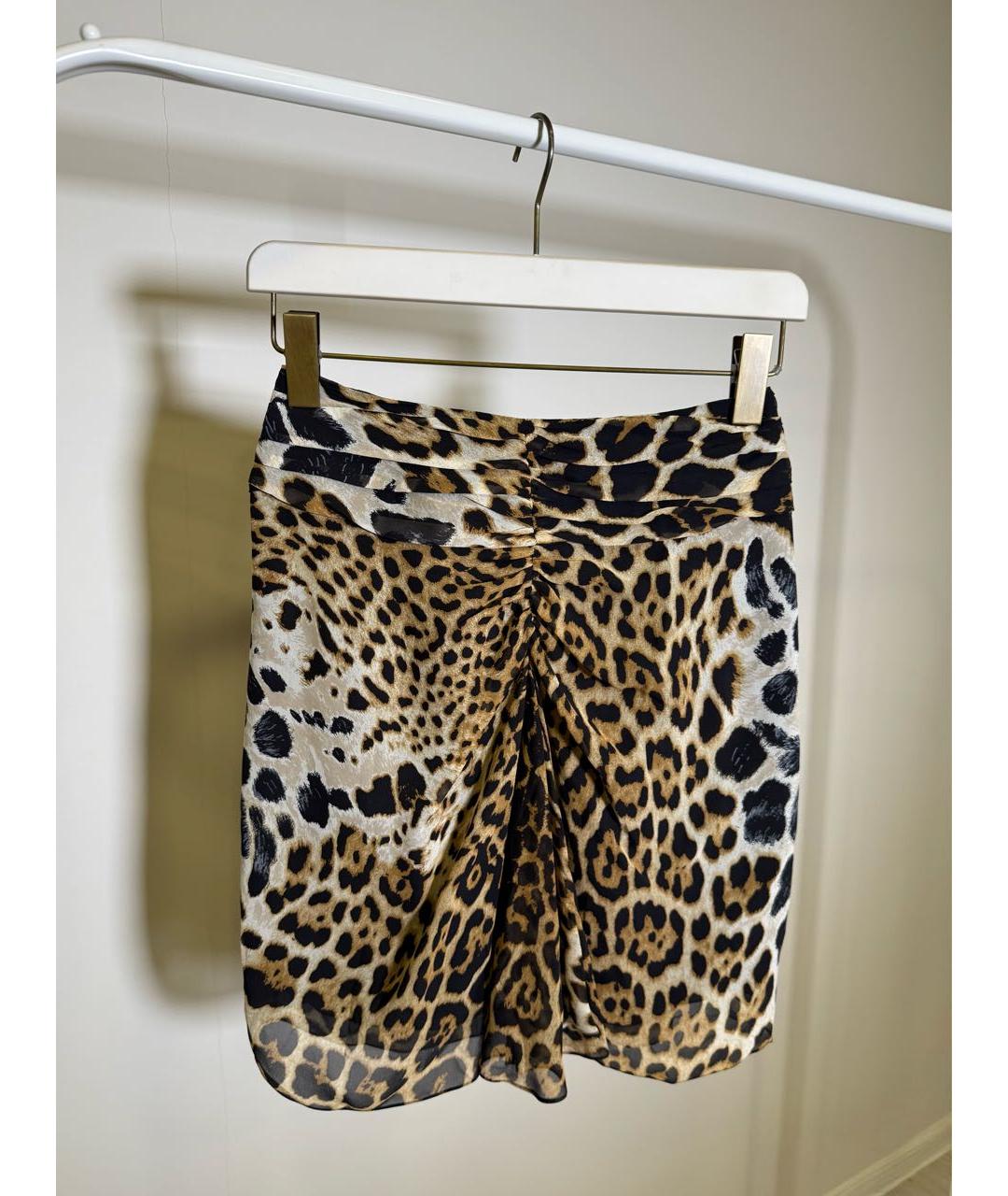 SAINT LAURENT Мульти шелковая юбка мини, фото 2