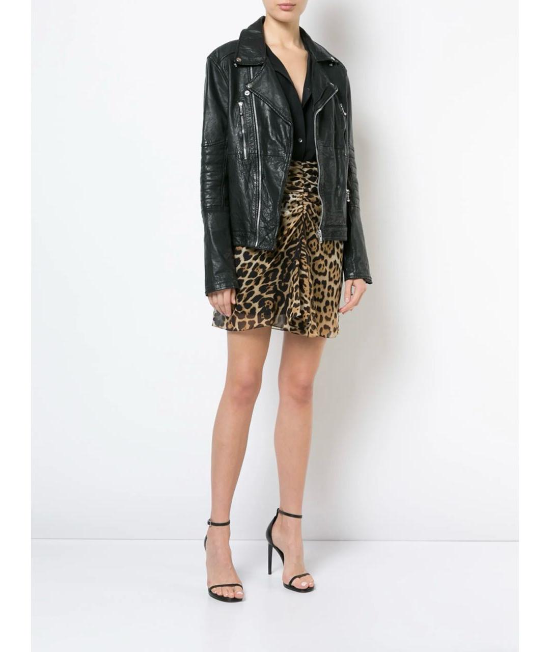 SAINT LAURENT Мульти шелковая юбка мини, фото 4