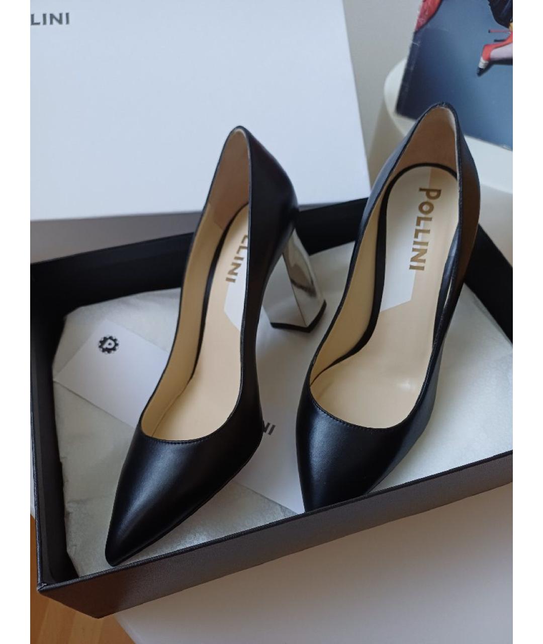 POLLINI Черные кожаные туфли, фото 4
