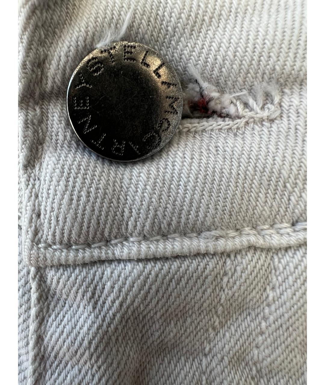 STELLA MCCARTNEY Бежевые хлопко-эластановые прямые джинсы, фото 2