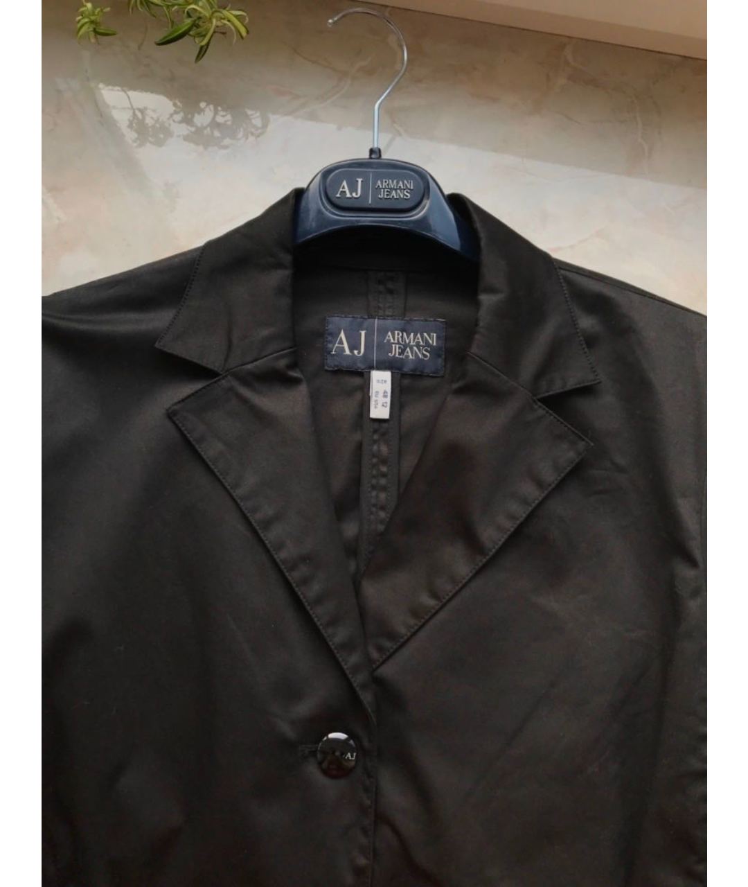 ARMANI JEANS Черный хлопко-эластановый жакет/пиджак, фото 3