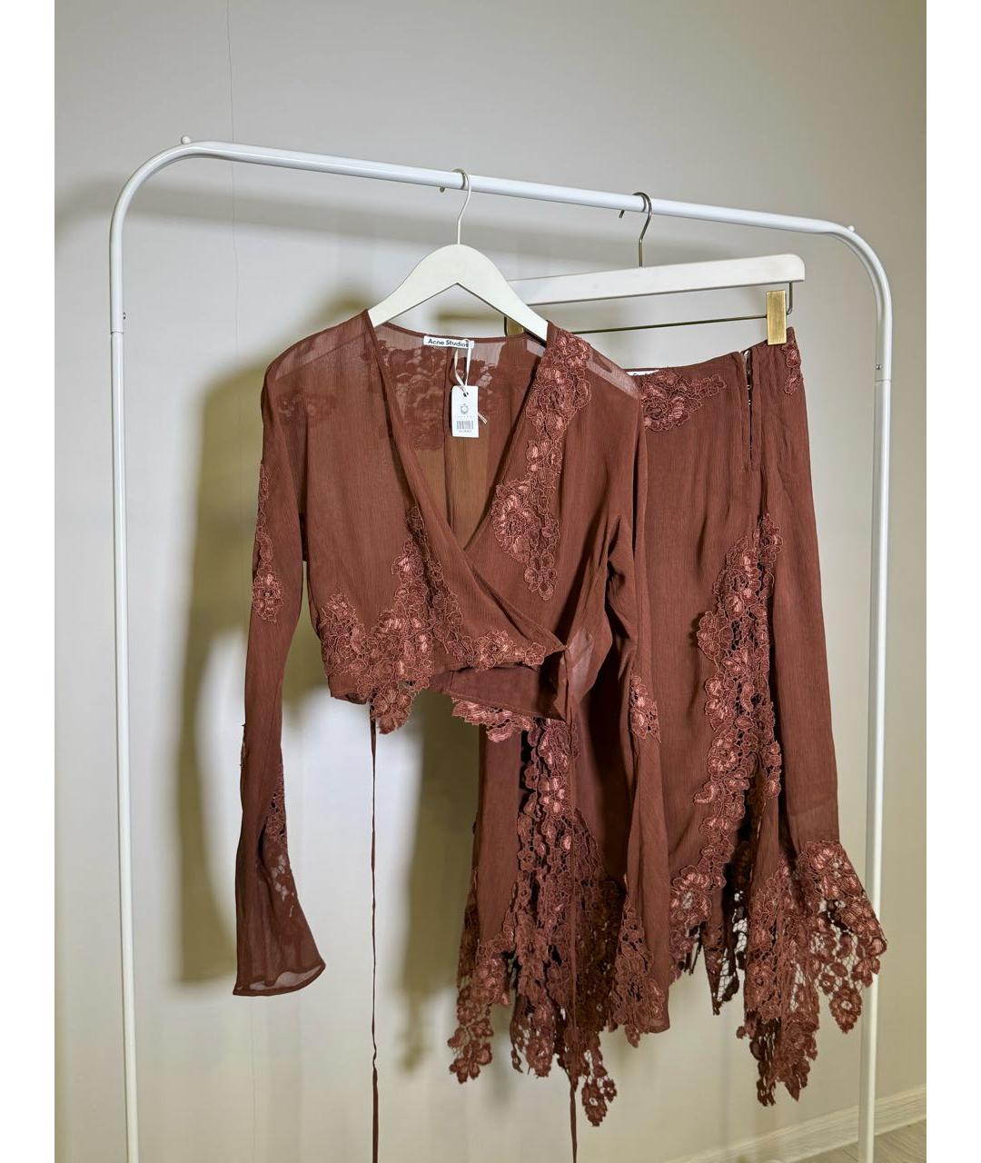 ACNE STUDIOS Коричневый костюм с юбками, фото 5