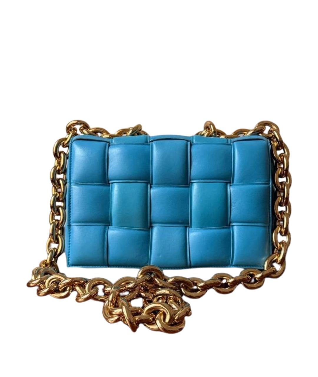 BOTTEGA VENETA Голубая кожаная сумка через плечо, фото 1