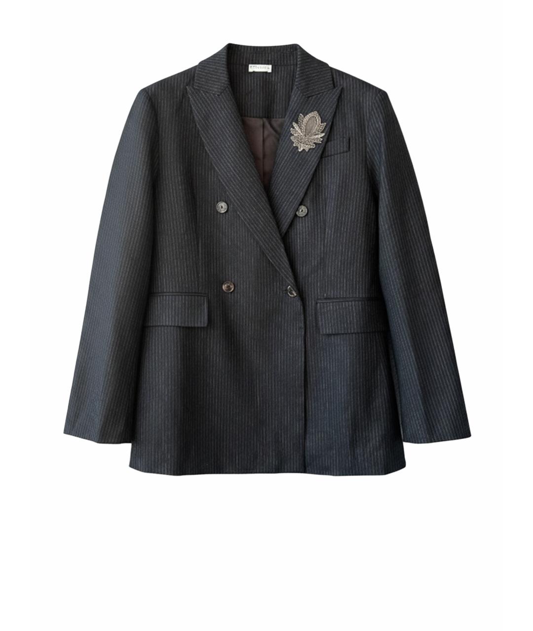 BRUNELLO CUCINELLI Серый шерстяной жакет/пиджак, фото 1