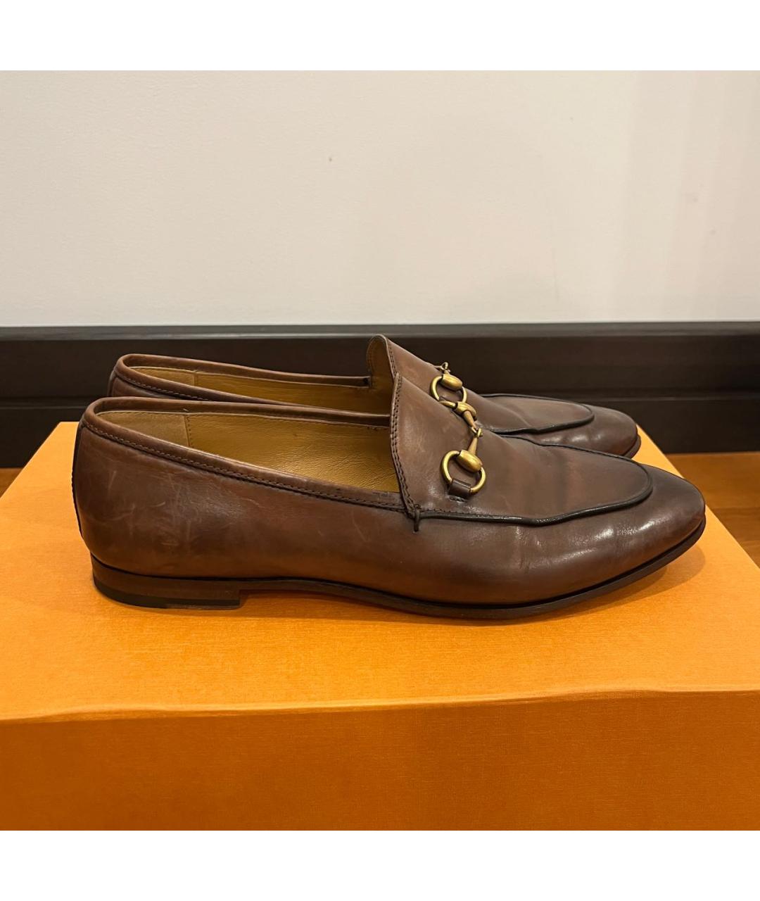 GUCCI Коричневые кожаные лоферы, фото 8