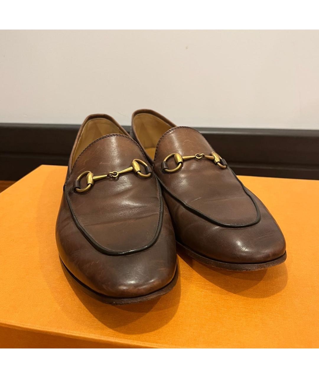 GUCCI Коричневые кожаные лоферы, фото 5