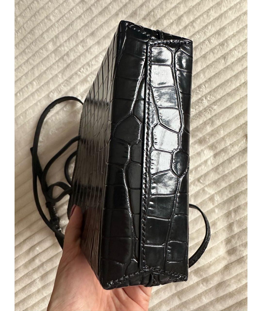 BALENCIAGA Черная кожаная сумка через плечо, фото 2