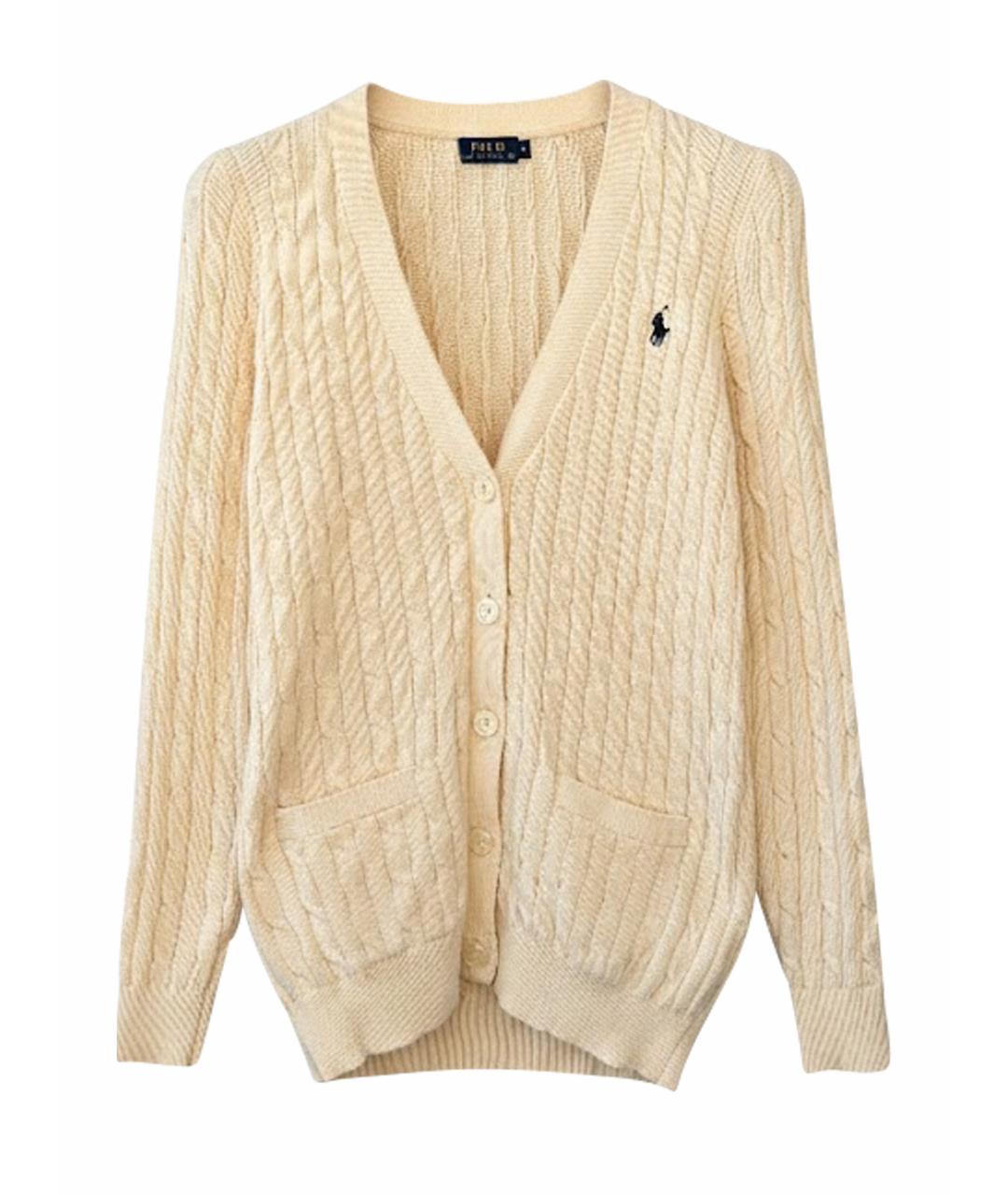RALPH LAUREN Бежевый хлопковый кардиган, фото 1
