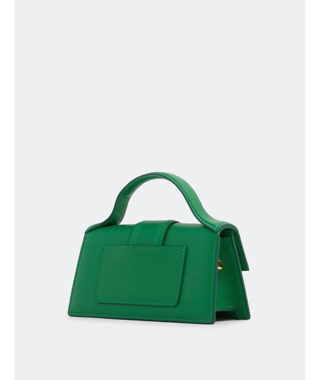 JACQUEMUS Зеленая кожаная сумка с короткими ручками, фото 2